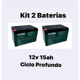 Kit 02 Baterias Ciclo Profundo 12v 15ah , Bike , Scooter.