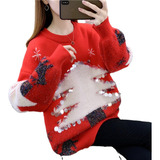 Suéter De Mujer Con Lentejuelas Y Diseño De Árbol De Navidad