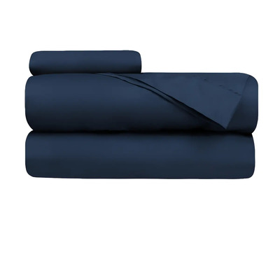Juego De Sabanas Matrimonial 4 Pza Ultra Suave Tacto Algodón Color Azul Marino | MercadoLibre