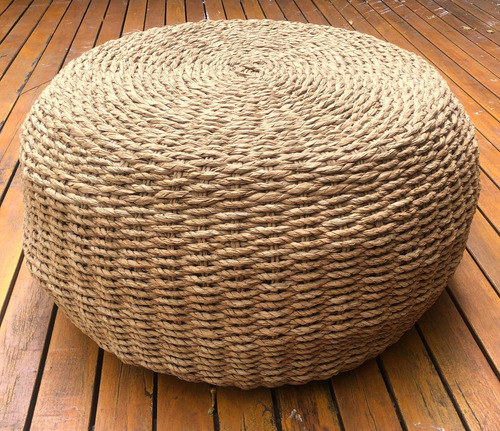 Puff De Seagrass Sin Patas De 65x35 Cm Importado De Vietnam