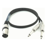 Cabo Audio Xlr Splitter Y  1 Macho X 2 P10 Mono  1,5  Metros