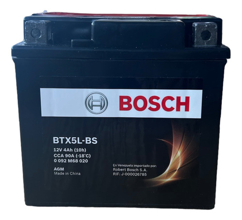 Bateria Bosch Gixxer R15 Fz16 Xr150 (ytx5l) Btx5l-bs 12v 4ah