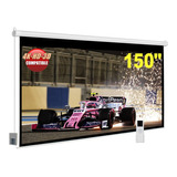 Pantalla Electrica De Proyeccion, 150'' Hd 16:9, Control Remoto Inalambrico, Formato Alta Definicion (3.81 Metros)