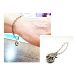 Pulsera Plateada Ajustable Con Cascabel - Delicadeza