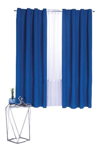 Cortina Decorativa Corta Neo Azul Rey Colchas Concord