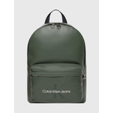 Mochila Verde Olivo Con Monograma Calvin Klein De Hombre