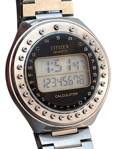 Reloj Citizen Calculadora Crystron Vintage Digital Lcd  