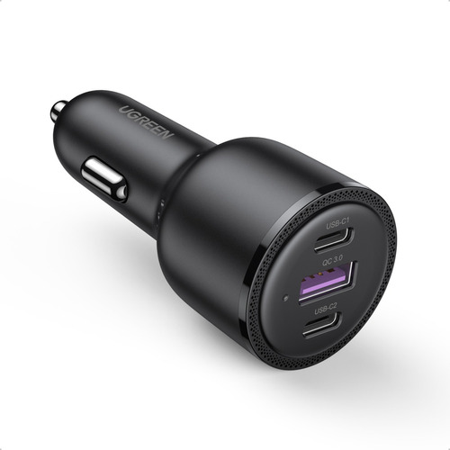 Ugreen Cargador De Automóvil Usb-c Pd X 2 + Usb-a 69 W Color Negro