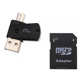 Cartão De Memoria Micro Sd 128gb Adaptador Usb Multi Mc153