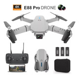 Drone E88 Pro 4k De Alta Definição Preto Voos Areos  Zangão