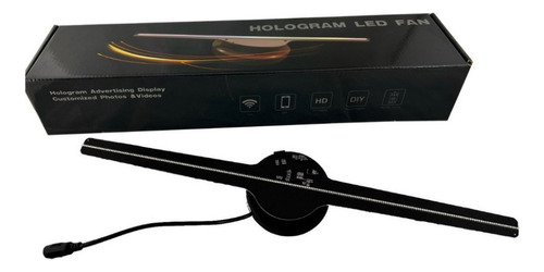 Projetor Display Holográfico 3d Ventilador Holograma Led 