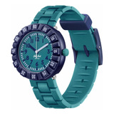 Reloj Flik Flak Level Teal Para Niños De Silicona Zfcsp122 S