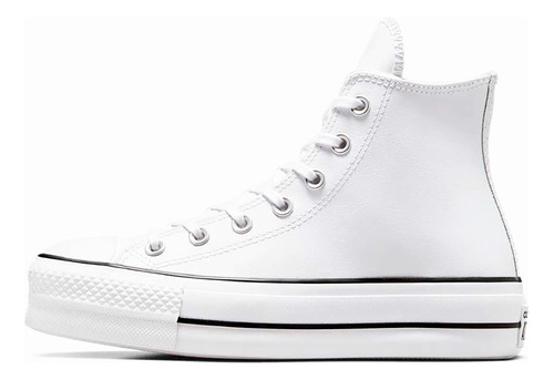 Tenis Converse De Plataforma Lift Blancos Bota Piel Mujer