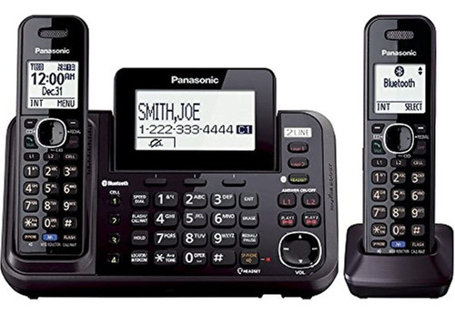 Panasonic - Teléfono Inalámbrico Con 2 Líneas Y Contestador