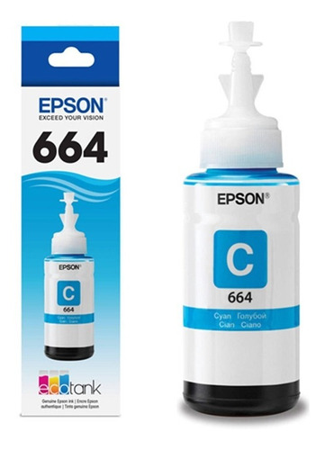 Tinta Epson T664  Cian Original 664