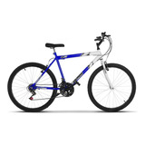Bicicleta  De Passeio Ultra Bikes Bike Aro 26 Bicolor 18 Marchas Freios V-brakes Cor Azul/branco