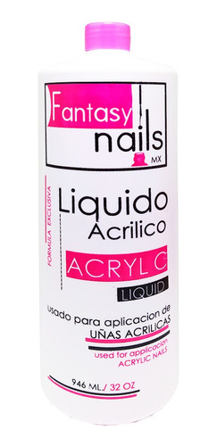 Acrílico Liquido Monomero Uñas Acrílico Fantasy Nails 32 Oz