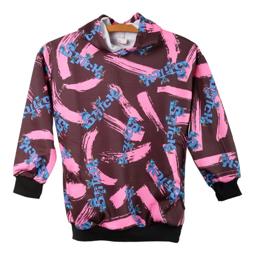 Maxibuzo Stitch Nena Con Capucha Hoodie Frizado