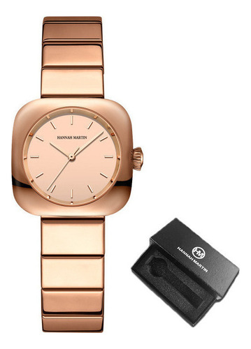 Elegante Reloj De Cuarzo Cuadrado Hannah Martin 1182s