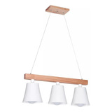 Lampara Colgante Techo Madera Paraíso Campana Metal  2 Luces