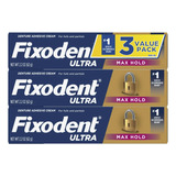 Fixodent Ultra Max Hold Adhesivo Dental  62g  3 Pack