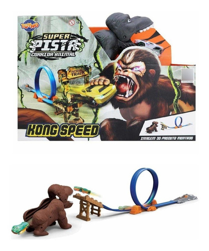 Super Pista Corrida Animal Kong Speed Com Lançador Toyng