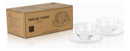 Set X 2 Pocillo Y Plato Chelo Ambiente Gourmet