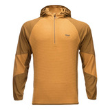 Poleron Hombre Lippi Jacarandá Nano-f 1/4 Zip Hoody Mostaza 