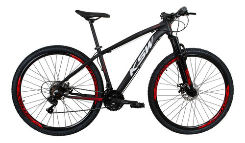 Bicicleta Aro 29 Ksw Xlt 2019 Alum Câmbios Shimano 21v Disco Cor Preto/vermelho Tamanho Do Quadro 17