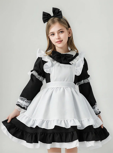 Vestido N Girl, Estilo Granja, Manga Larga, Terciopelo, Tall