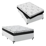 Cama Box Viúva + Colchão D33 One Face - Couro Branco