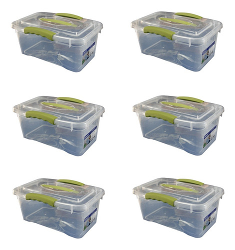 Pack 6 Cajas Organizadoras 6 Litros Wenco 15x22x33 Cm