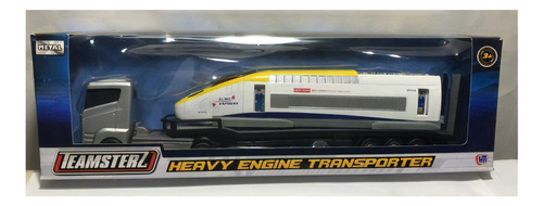 Teamsterz Heavy Engine Transporter Transporte Tren Bala Srj Color Blanco Personaje Transporte Tren Bala