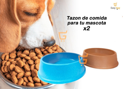 Set De Platos Mascota X2 Para Comida Y Agua Resistentes