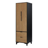 Closet Mood 2p2c Hyggesign 57x178x47cm. Color Negro / Madera Color Negro/madera