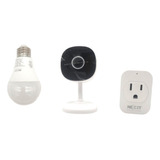 Kit Smart Wi-fi Nexxt Cámara Inteligente +enchufe+bombilla Color Blanco