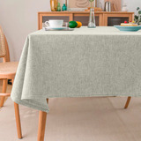 Toalha De Mesa Retangular Jacquard Linho Crú 6 Lugares