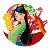 Painel Redondo Sublimado Infantil Mulan Desenho 1,50 X 1,50