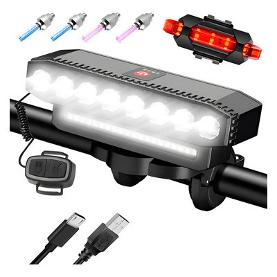 Eobromd Luz Para Bicicleta 10000 Lúmenes Impermeable 8 Led Recargable 7 Modos, Lampara Bicicleta Luces De Bicicleta Accesorios Con Luz Trasera, 4000mah Luces Impermeables Bicicleta Para Montar | MercadoLibre