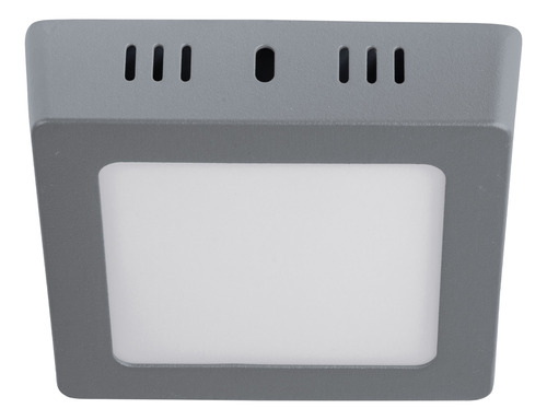 Plafón Cuadrado Moderno 6 W 6500 K Led Gris 47446 4 Pzs