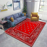 Bandana Red Area Rugs Alfombrilla Antideslizante Piso F...