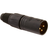 Conector Canon Negro Xlr3 Macho A Cable Neutrik Nc3mx-b Ntk