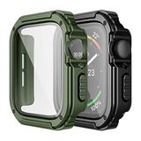 2 Fundas Con Templado Apple Watch 3/2/1 42mm Verde / Negro