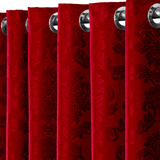 Cortina Jacquard Sala E Quarto 3 00mts X 2 30 Esticada Cor Vermelho