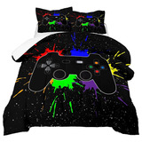 Juego De Ropa De Cama  Gaming Gamer, Tamaño Queen Para...