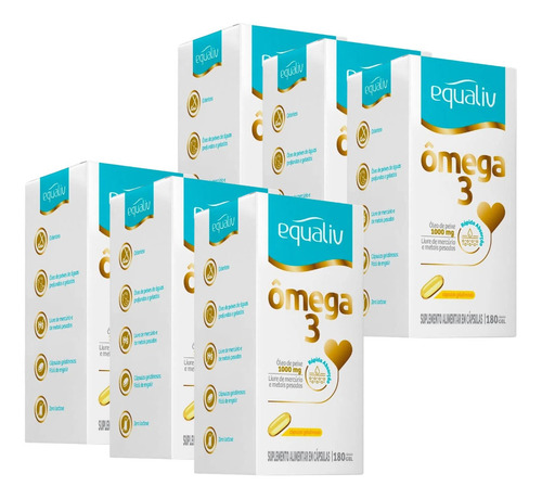 Ômega 3 1000mg Rico Em Epa Dha 180 Caps Equaliv Kit 12 Meses