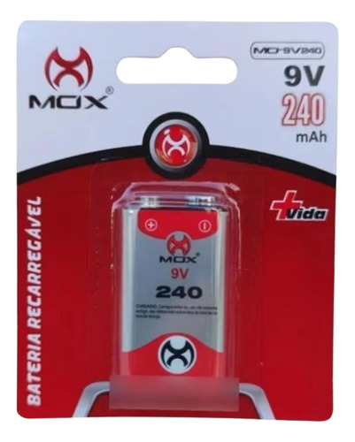 Baterias Recarregável 9 Volts Mox 9v Original Alta Qualidade