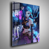 Cuadro Metalico Jinx Cyberpunk Neon Arte Aluminio 