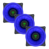 Kit Com 3 Fans Cooler T Dagger Tgf200 Led Azul 120mm