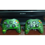 2 Controles De Xbox Clásico Edición Verde Original 
